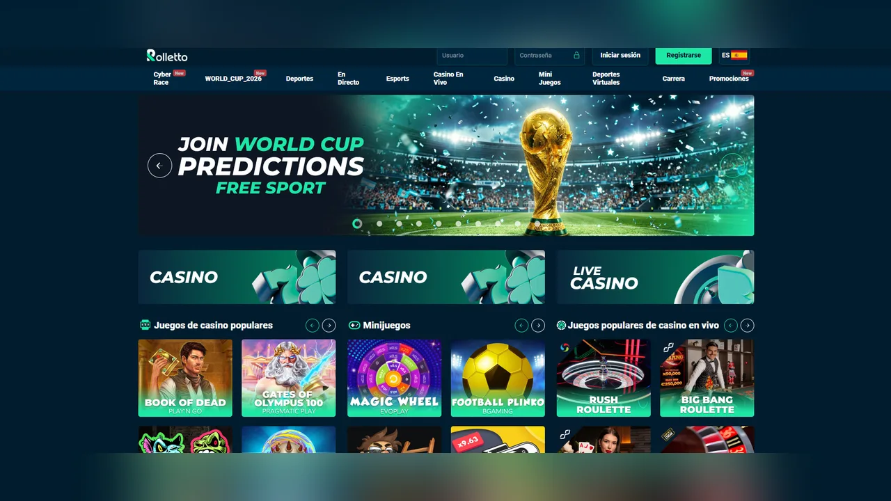 Rolletto sportsbook screenshot