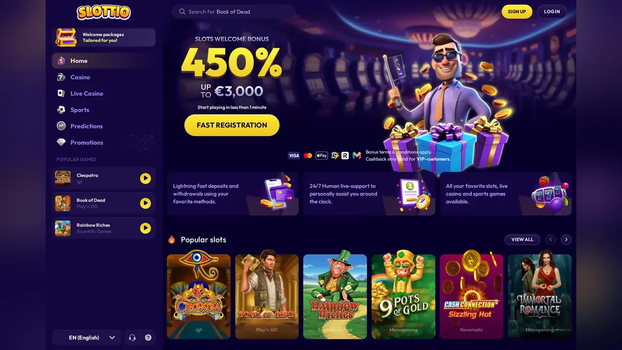 Slottio sportsbook screenshot