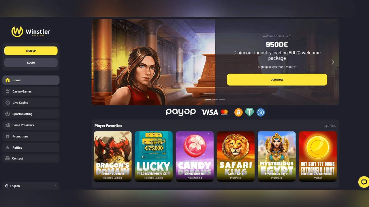 Winstler sportsbook screenshot